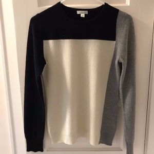 Garnet Hill Cashmere Color Block Sweater